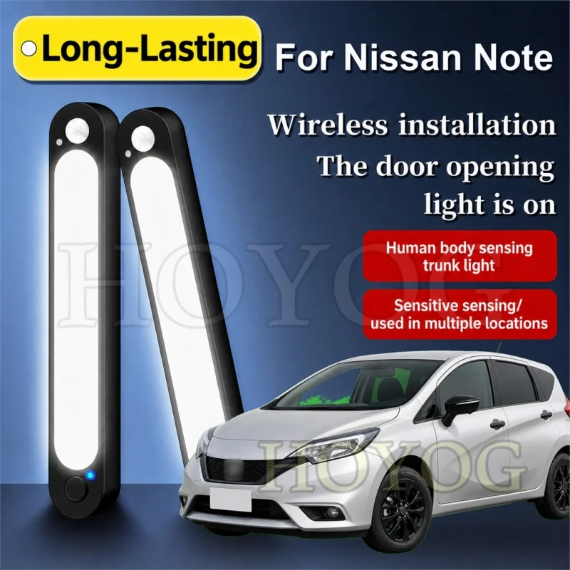 For Nissan Note 2004-2026 Car Trunk Light LED Lamp Wireless Sensor Auto ON OFF Magnetic Boot Cargo Light Sedan Interior Cabin