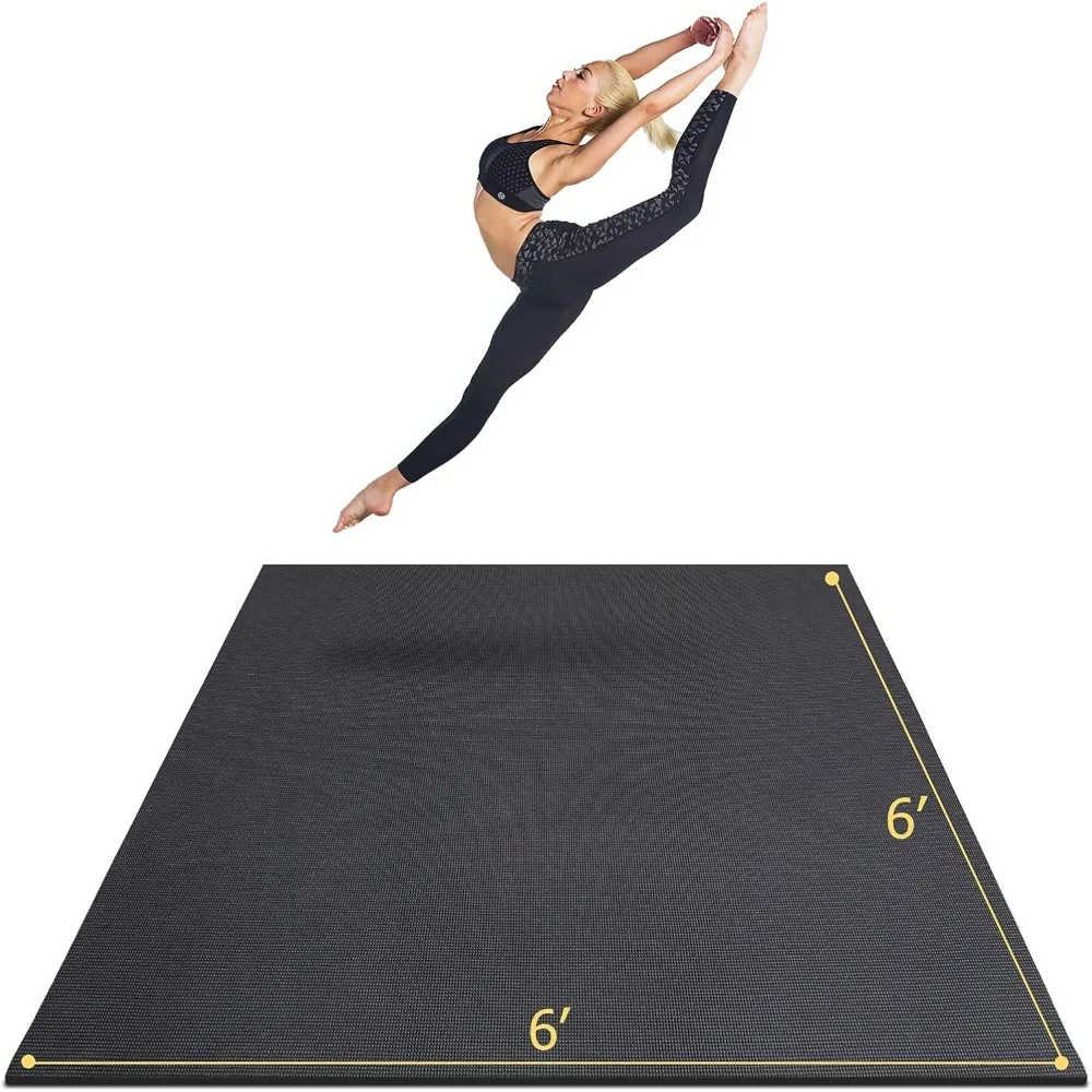 

Large Yoga Mat 6'x6'x7mm, Thick Workout Mats, Extra Wide and Thick, Non-Slip Quick Resilient Barefoot Exercise Mat.