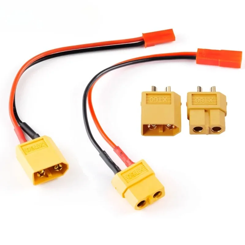 Vibration‑Resistant XT60 to JST Banana Plug Conversion Cord 20AWG Pre‑Crimped Adapter With/No Sheath for RC Hobby Modification