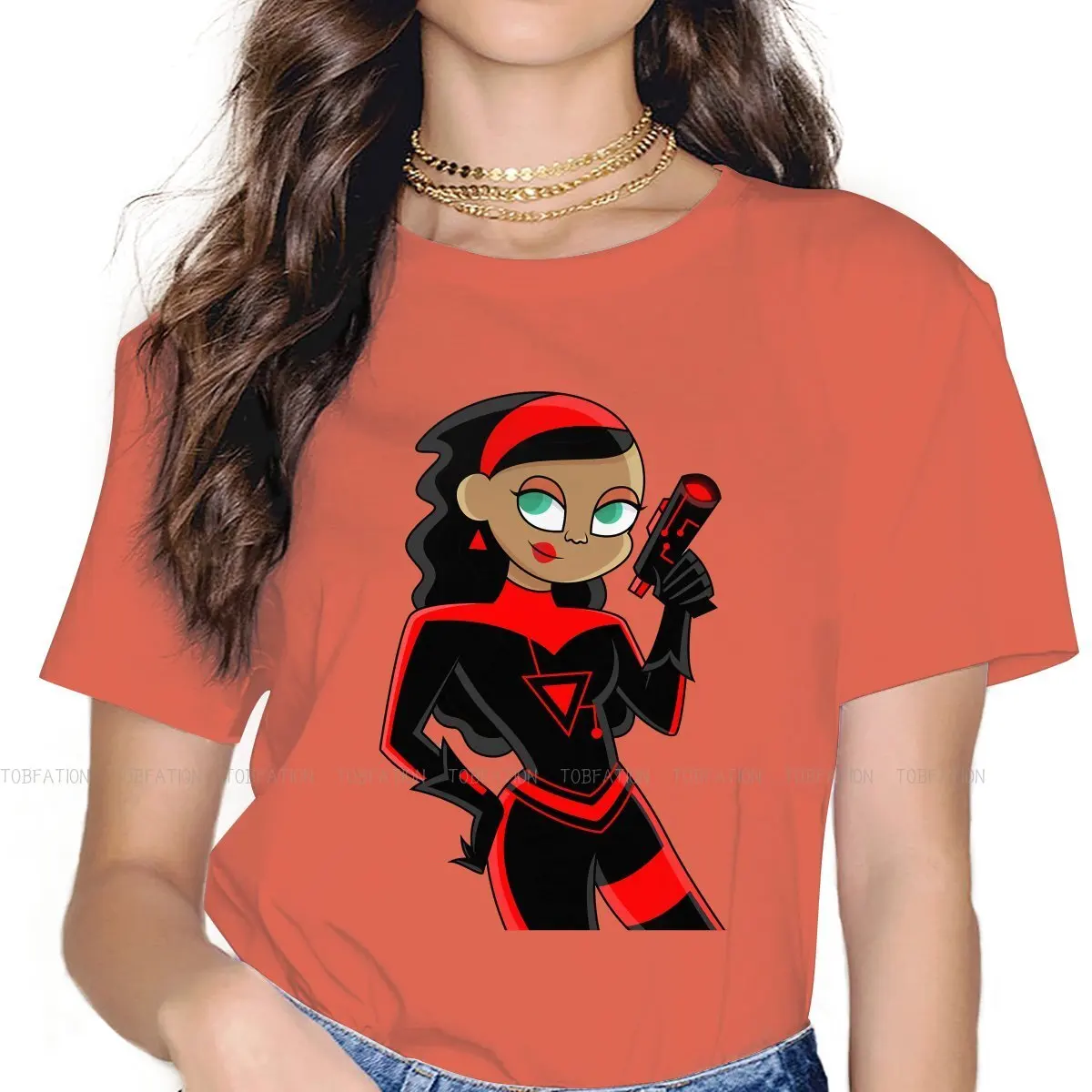 Danny Phantom  Cartoon Women T Shirt Valerie Gray Female Tops Harajuku Kawaii Tees Ladies 4XL Oversized Tshirt