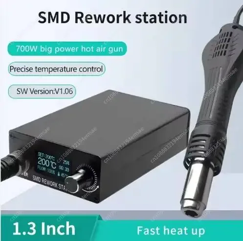 Hot Air Gun Rework SMD Soldering Station Dryer Handle Nozzles Hot Stand Aluminum Alloy Case