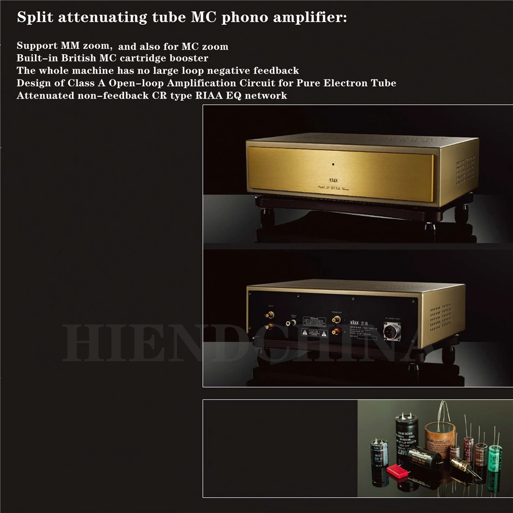 EIZZ LP-301 Split-Dämpfungsröhre MC MM Phono-Verstärker LED-Anzeige