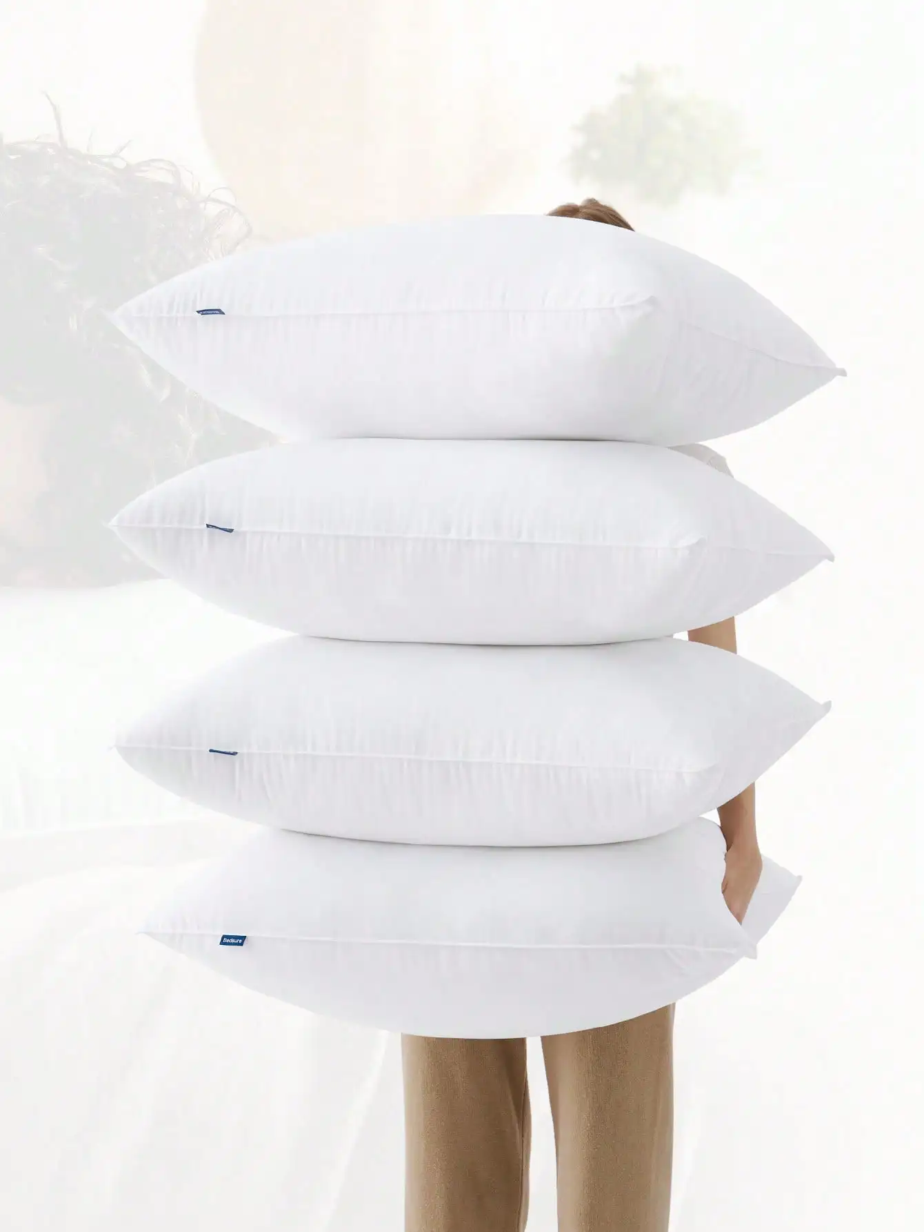 

Набор из 4 подушек для дневного сна - мягкие подушки, 4 штуки, альтернатива пуху, гостиничное качество, для весеннего декора, комната D