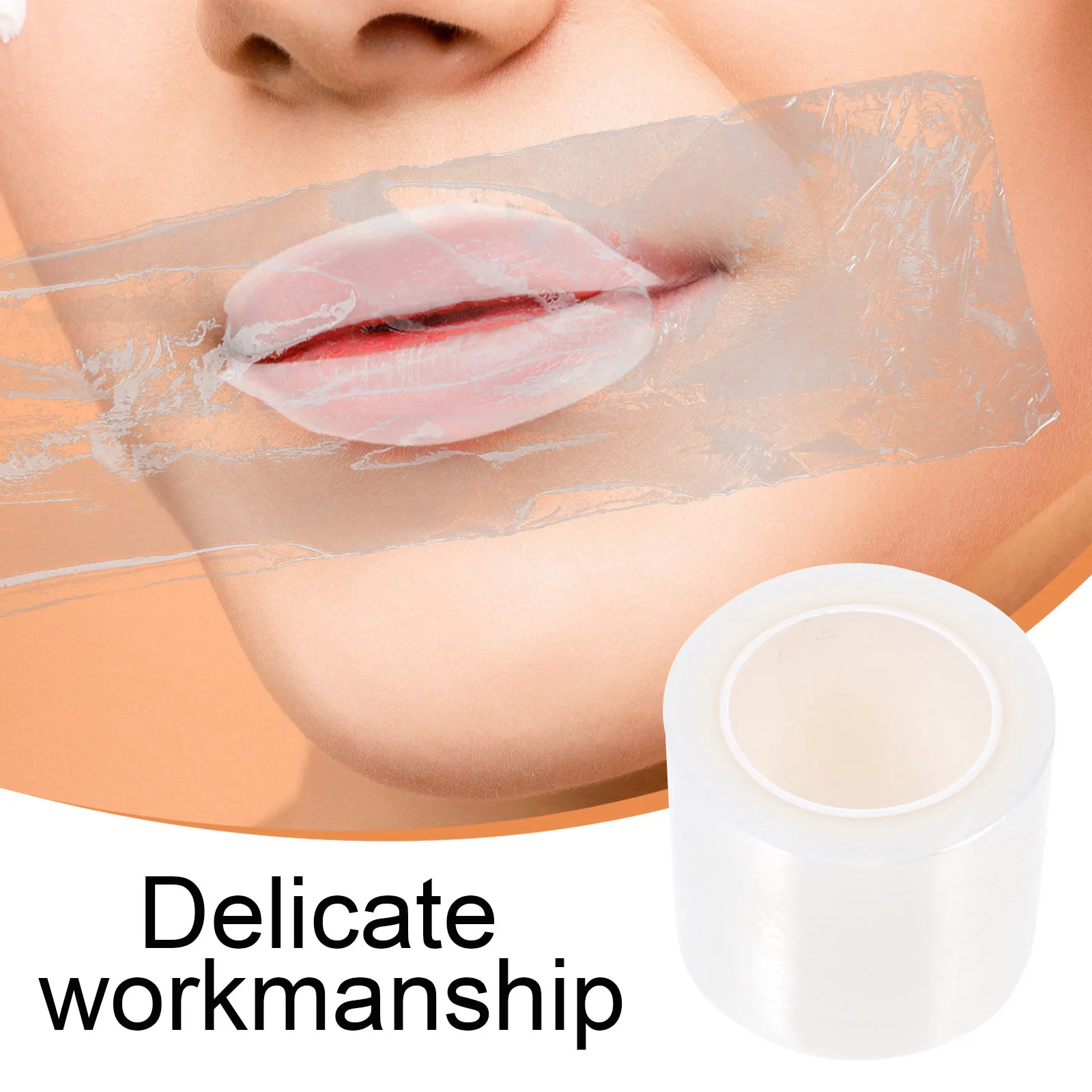 

3Pcs Transparent Lip Bleaching Cling Film Smooth Surface Easy Use Plastic Wrap Eyebrow Protection Makeup Film