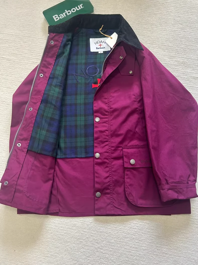 

B@r Noah collaboration Bedale style burgundy wax-free jacket