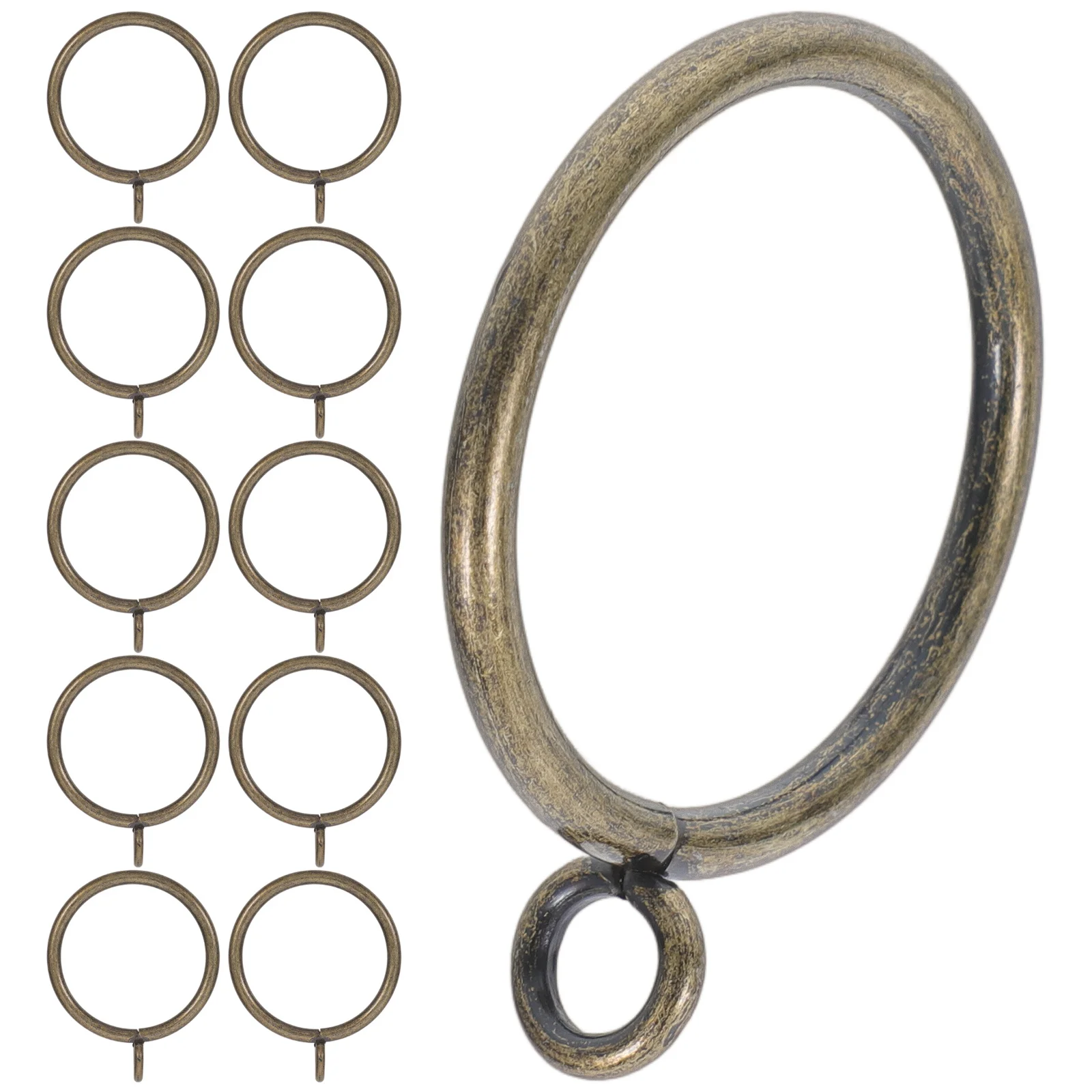 20pcs Curtain Ring Hooks Eyelet Hoops Stainless Steel Quiet Shower Window Drapes Hardware Accessories