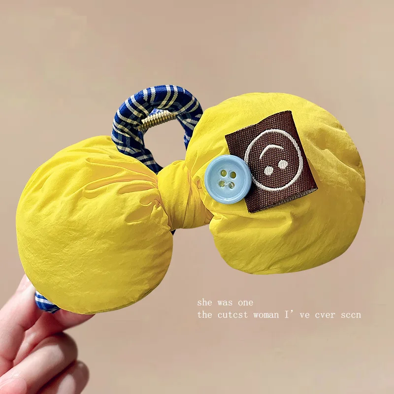 1pc Korea super weiche nette gefüllte bogen smiley gesicht shark clip AB seite taste haar brötchen greifen clip