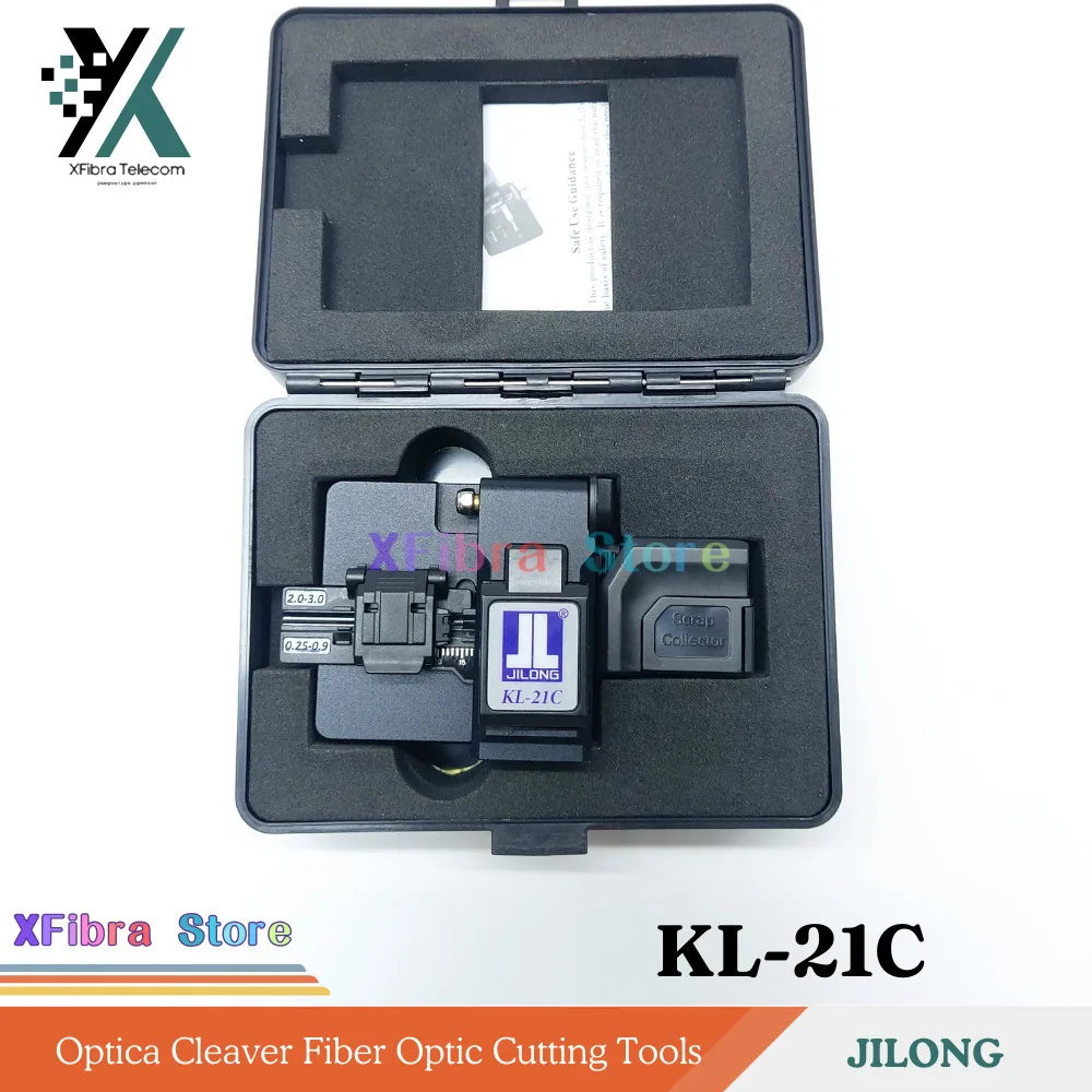 Original High Precision JILONG KL-21C Optical Fiber Cleaver- ONE OF FIBER CABLE CONNECTOR TOOL 48000 0.5° cuttings box packed