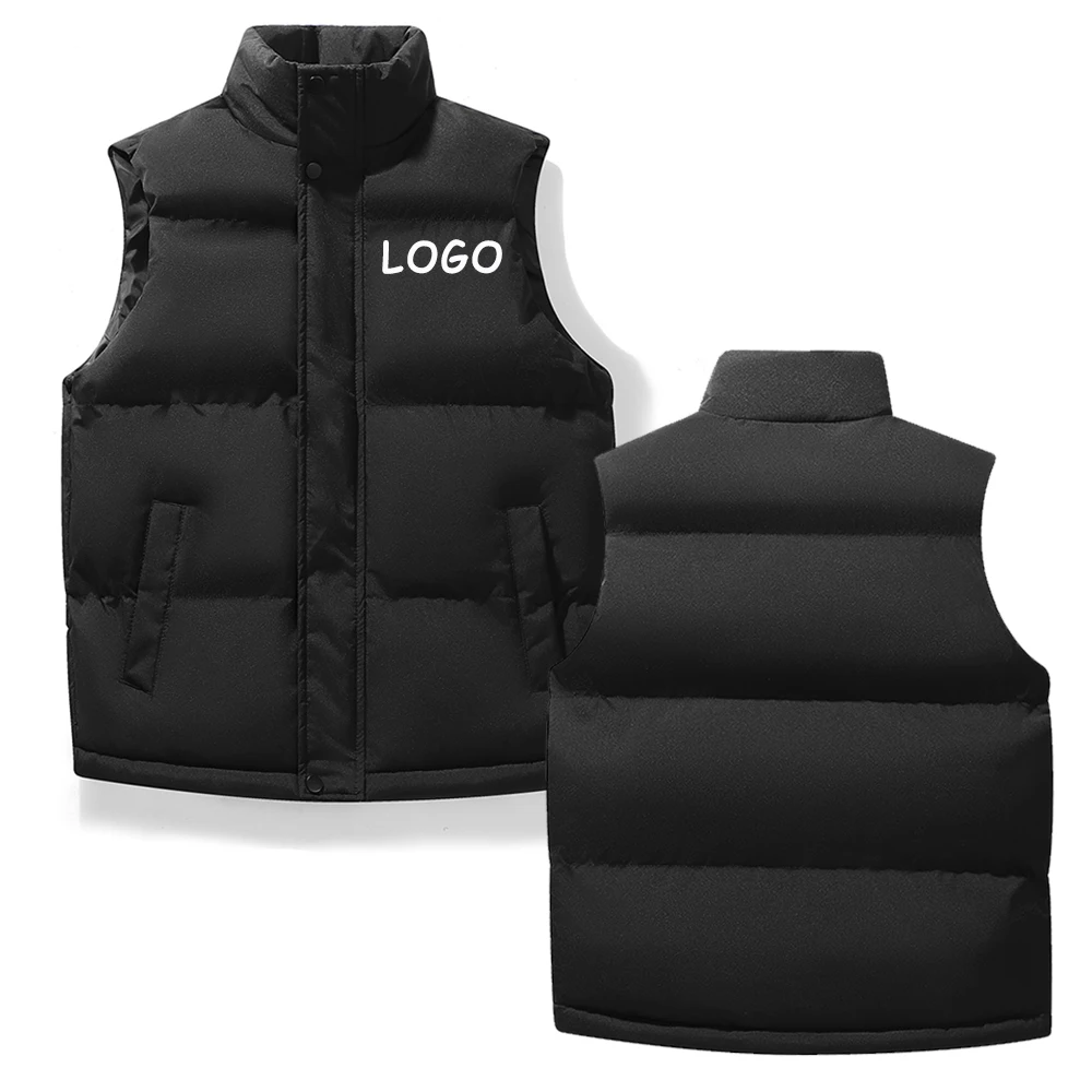 Thickened cotton vest for winter, warm comfortable waistcoat, zip-up jacket, stylish winter accessory for keeping warm, unisex