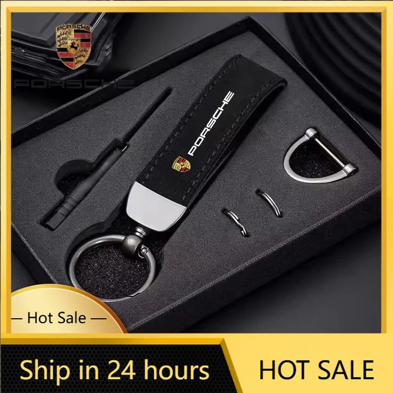 

Car Sticker For Porsche Car Key Chain Keyring Logo Key Holder Rings For Porsche Cayenne Panamera Macan 911 Taycan Boxster Cayma