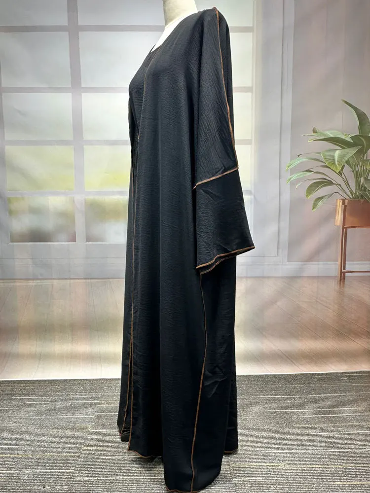 2025 neue Design Abaya Muslimischen Sets Frauen Mantel Kleid 2 STÜCK Anzüge Eid Ramadan Gebet Kleidungsstück Islam Arabisch Türkei Modest kleider Roben