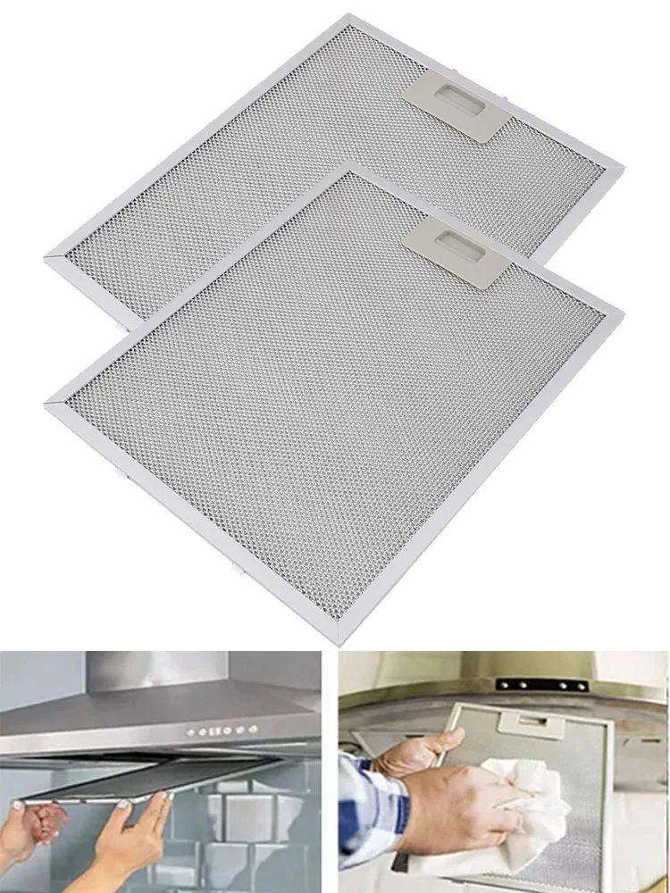 

2pcs Range Cooker Hood Filters Metal Mesh Extractor Vent Filter Stainless Steel Clean Filter 320x260x9mm For Range Hood Vents