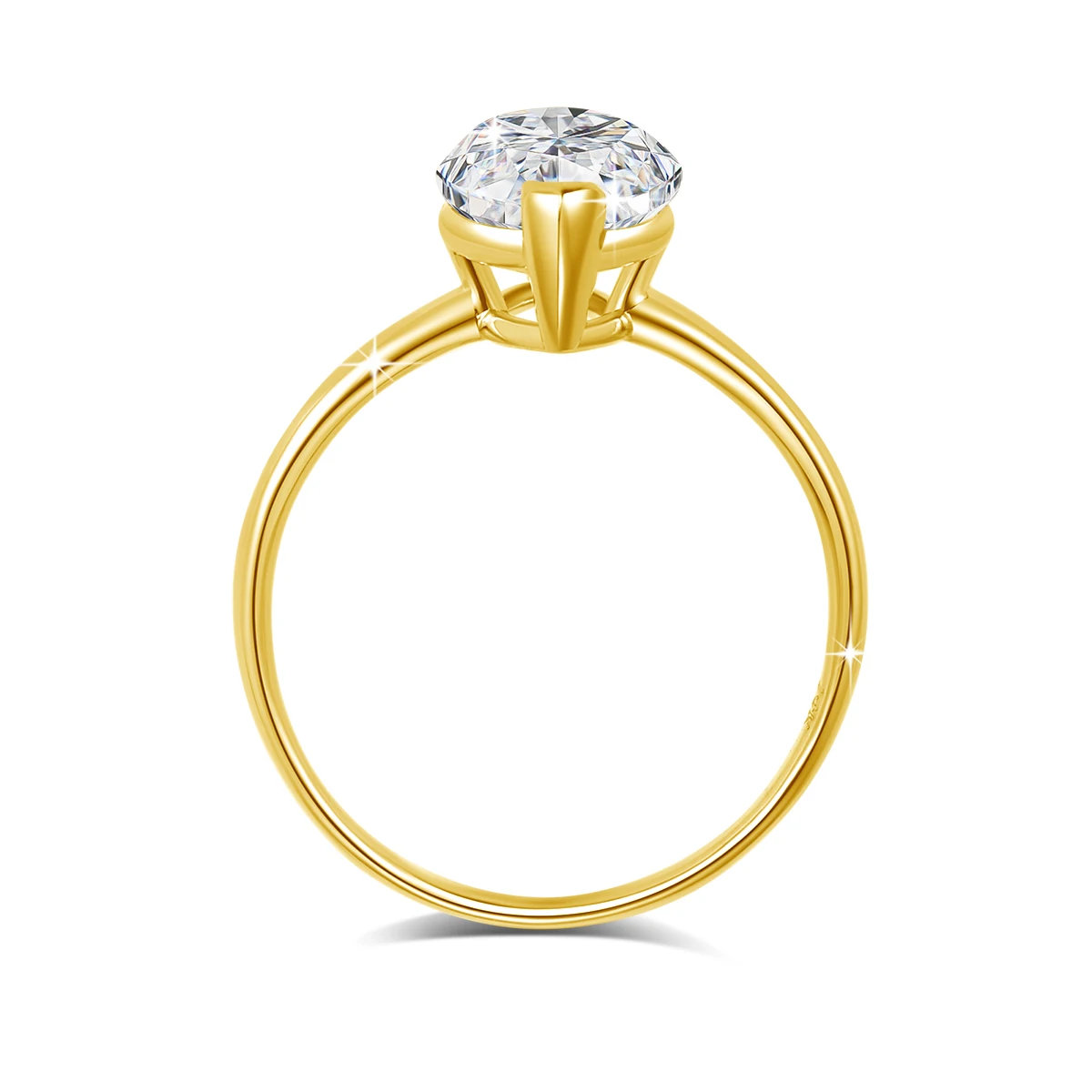 6,5*13mm 2,5ct Marquise-Schliff Moissanit-Ringe für Damen, 18k vergoldet, 925 Sterling Silber, Solitär-Ehering, Brautschmuck – Detail 3