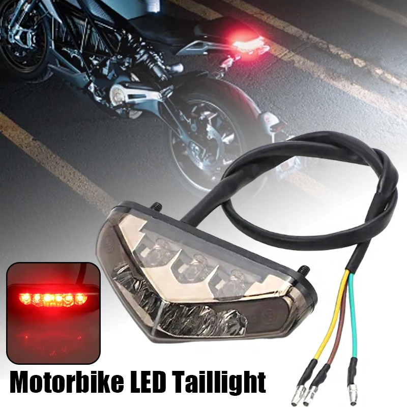 

Mini Motorbike LED Tail License Light 12V Rear Brake Lamp For Pit Dirt Bike ATV Chopper Scooter Cruiser Number Plate Taillight