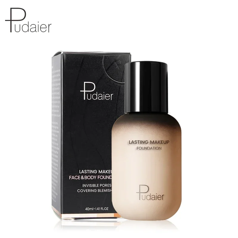 Pudaier 40ml Matte Make up Foundation Concealing Skin Tone Dark Black Corrector foundation for brown skin corrector maquillaje