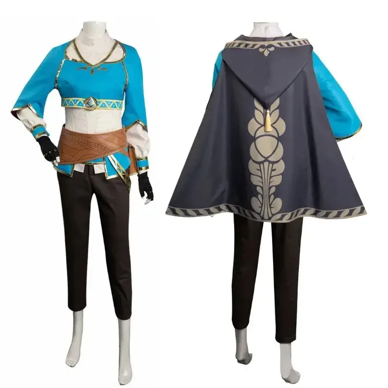 젤다: 왕국의 눈물 공주 코스프레 의상 망토 유니폼 여성용 할로윈 카니발 파티 변장복 Su EBb;4.f'7;j,3'