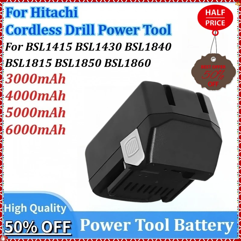 

18V 6.0Ah Replacement Li-ion Battery for Hitachi Cordless Drill Power Tool for BSL1415 BSL1430 BSL1840 BSL1860 BSL1815 BSL1850