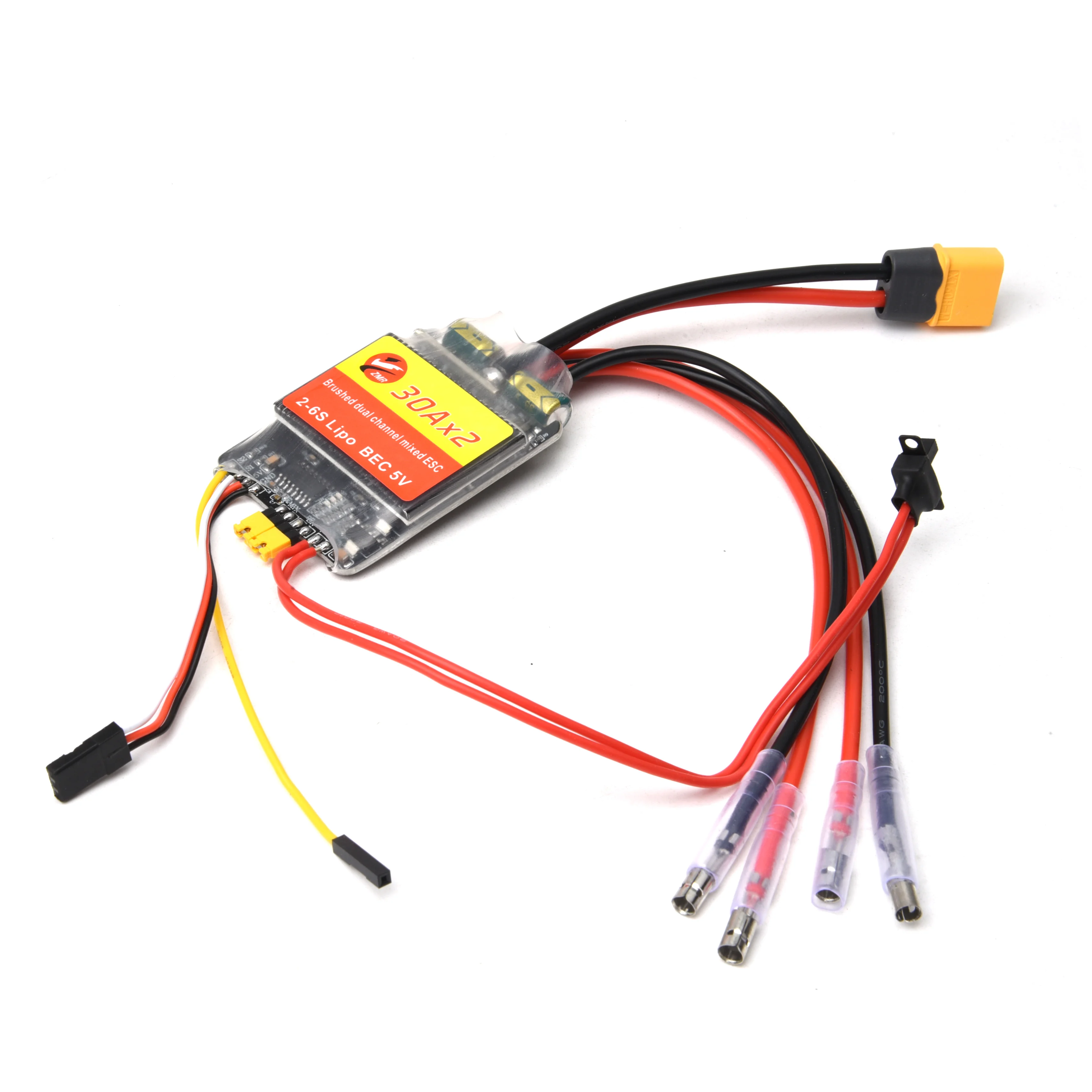 Controlador de velocidad eléctrico ESC cepillado bidireccional de doble vía 30A 50A para tanque de barco de coche modelo Rc