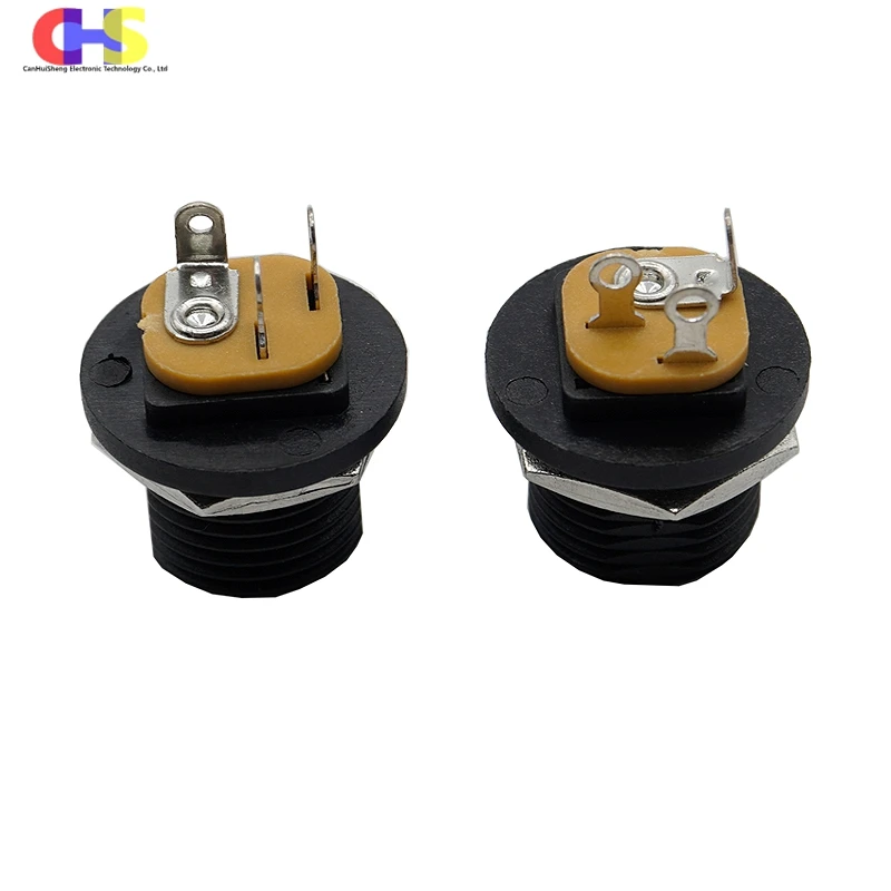 10pcs DC021 DC Power Socket 5.5*2.1mm Pin Inner Hole Core Connector DC-021 5.5x2.1mm 3Pin vertical Female socket