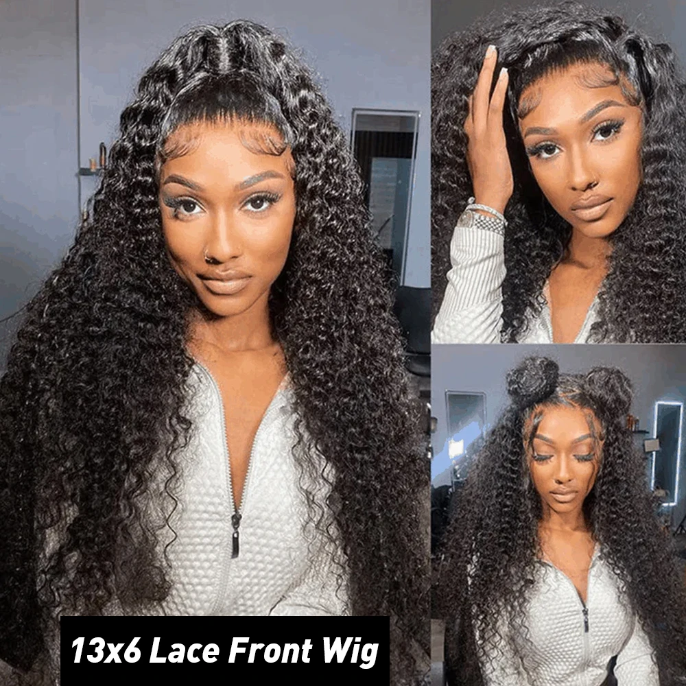 

18 42 Inch 13X4 Deep Wave Lace Front Wigs Human Hair 250% Density Water Wave Frontal Wigs Curly Human Hair Wigs for Black Woman