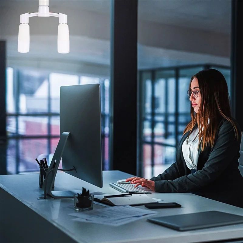 AT63-E27 Light Socket Splitter,2 In 1 Dual Heads Bulbs Lamp Holder,For Home Garage Warehouse Basement Use