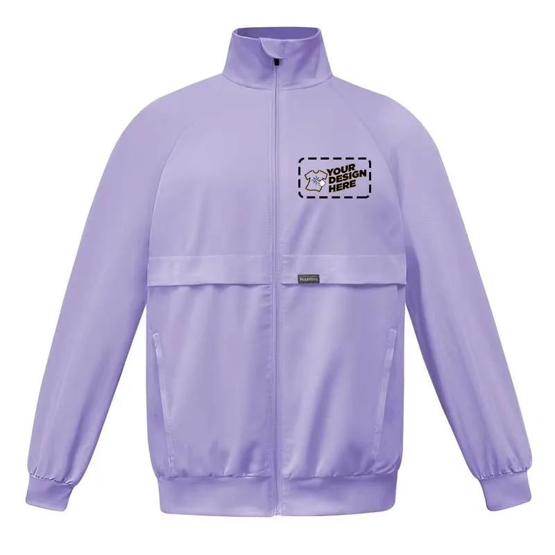 شحن مخصص شعار فرشاة غسل الملابس الجراحية ارتداء معطف سميكة طويلة الأكمام سترة طوق جيب ممرضة وزرة متعدد الألوان