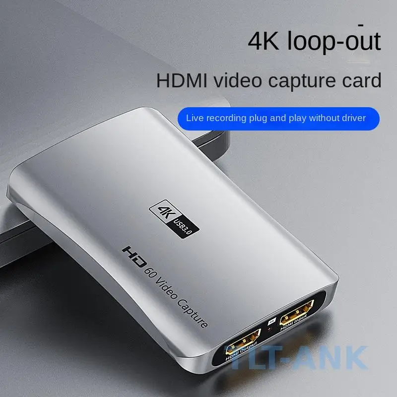 4K@60Hz HDMI Video Capture Card USB3.0 with Loop Out 1080P@60fps Game Live Streaming & Recording Box