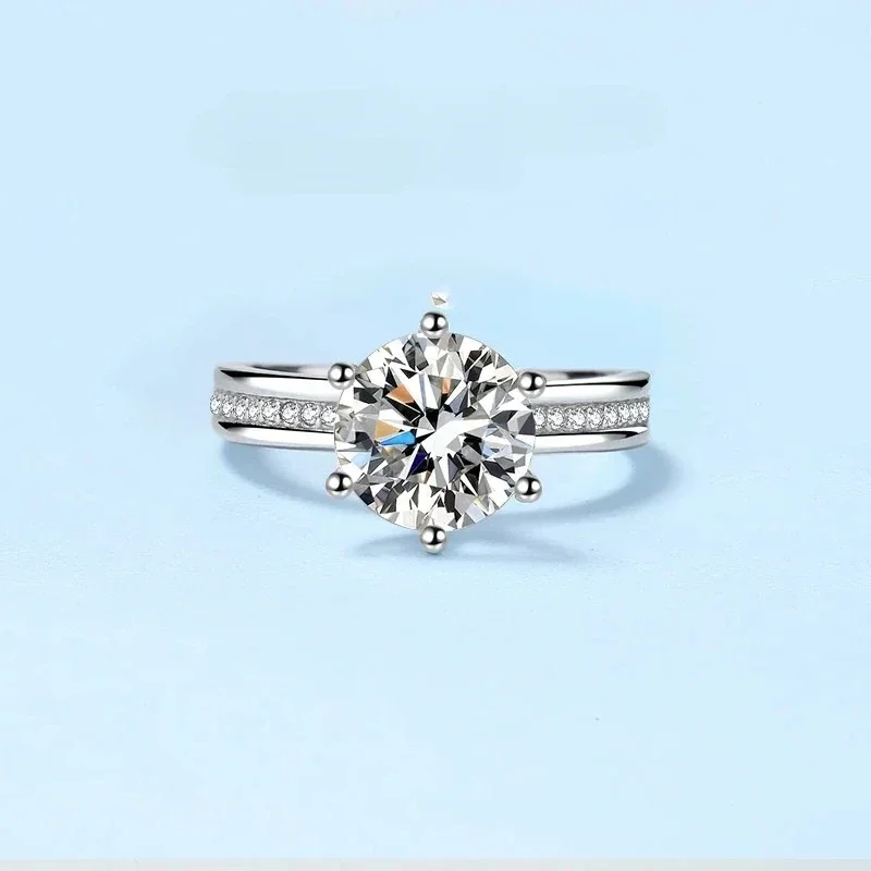 

Quality Six Pronged Setting Rings PT950 Platinum Diamond VVS1 D Color 3CT Moissanite Lovers Daily Ring Women Wedding Party Need