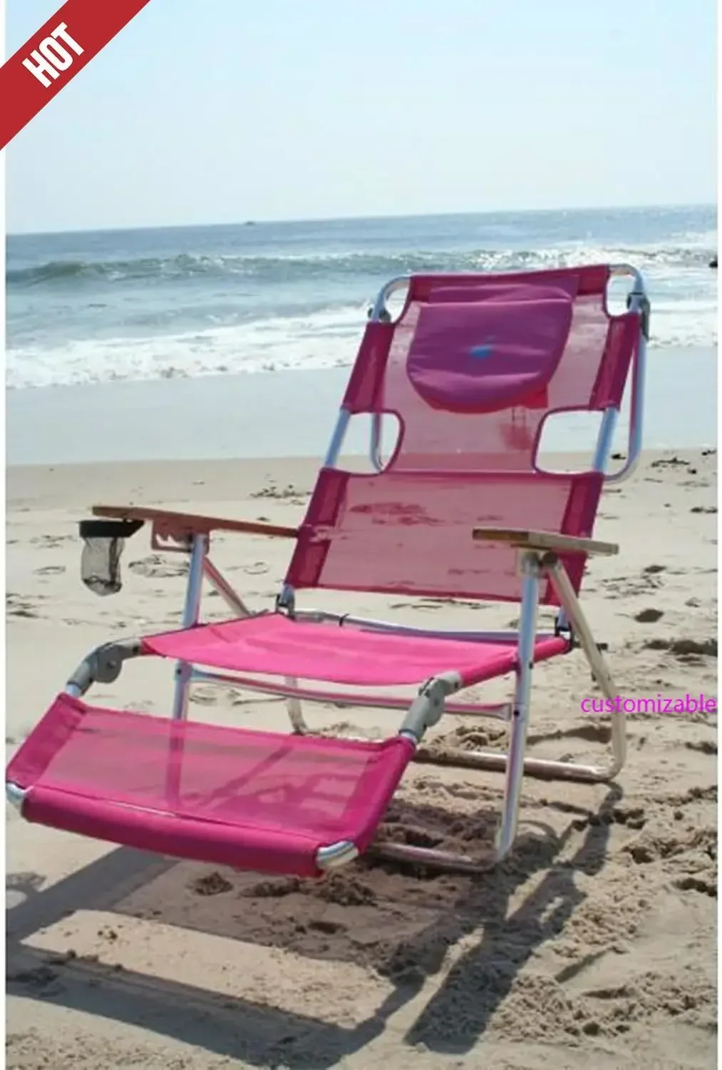 

Легкое кресло-шезлонг Altitude 3N1 для газона и пляжа с подставкой для ног, синяя полоска, для улицы или веранды