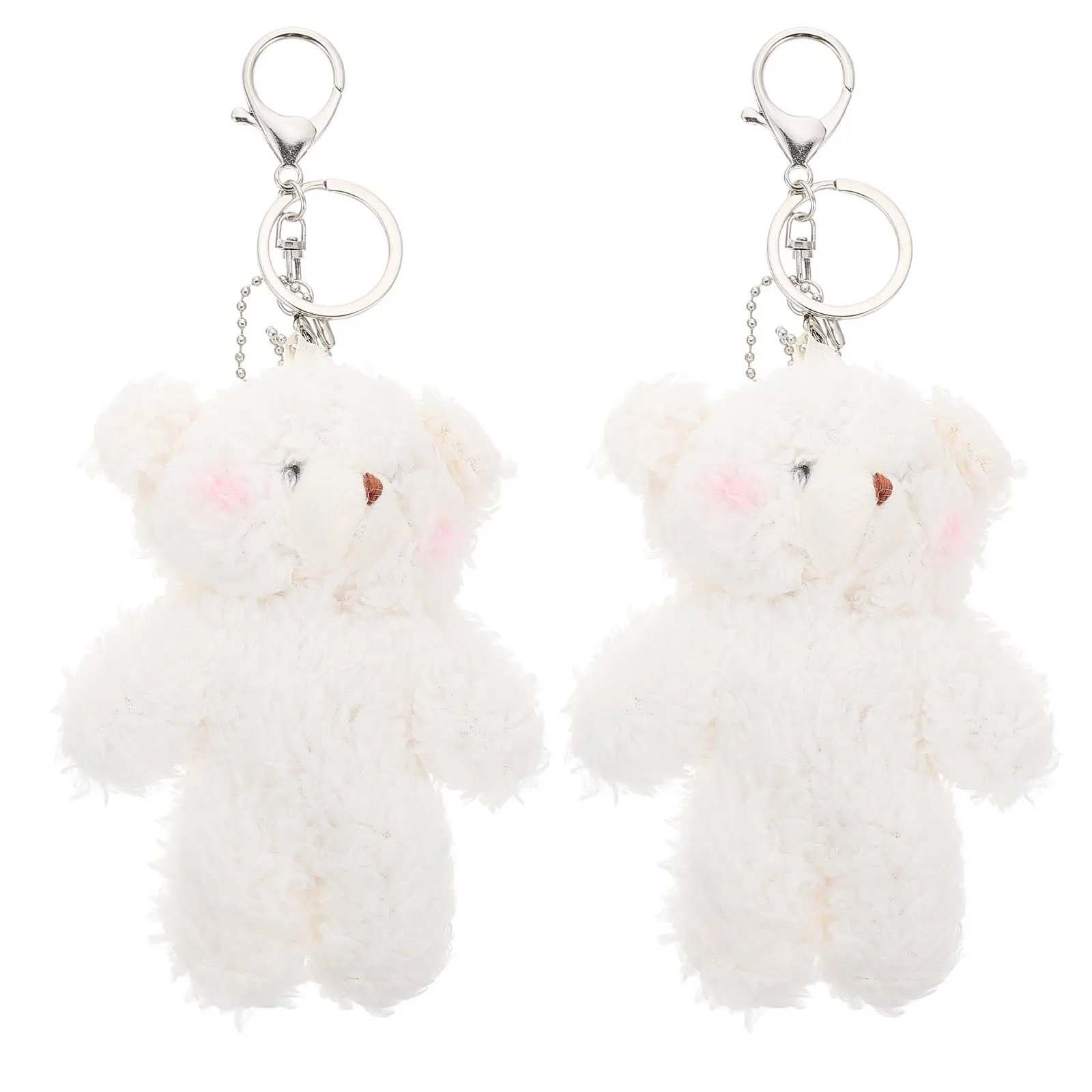 

2Pcs Bear Key Ring Cute Cartoon Design Keychain Pendant Hanging Decor for Bag Backpack Gift for Women Girls Kids