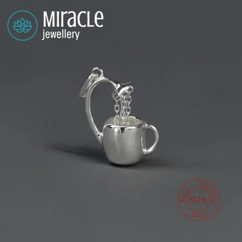 

Оригинальное ожерелье из стерлингового серебра 925 пробы с самоизоляцией, причудливая забавная лейка, нишевый дизайн, изысканный милый красивый