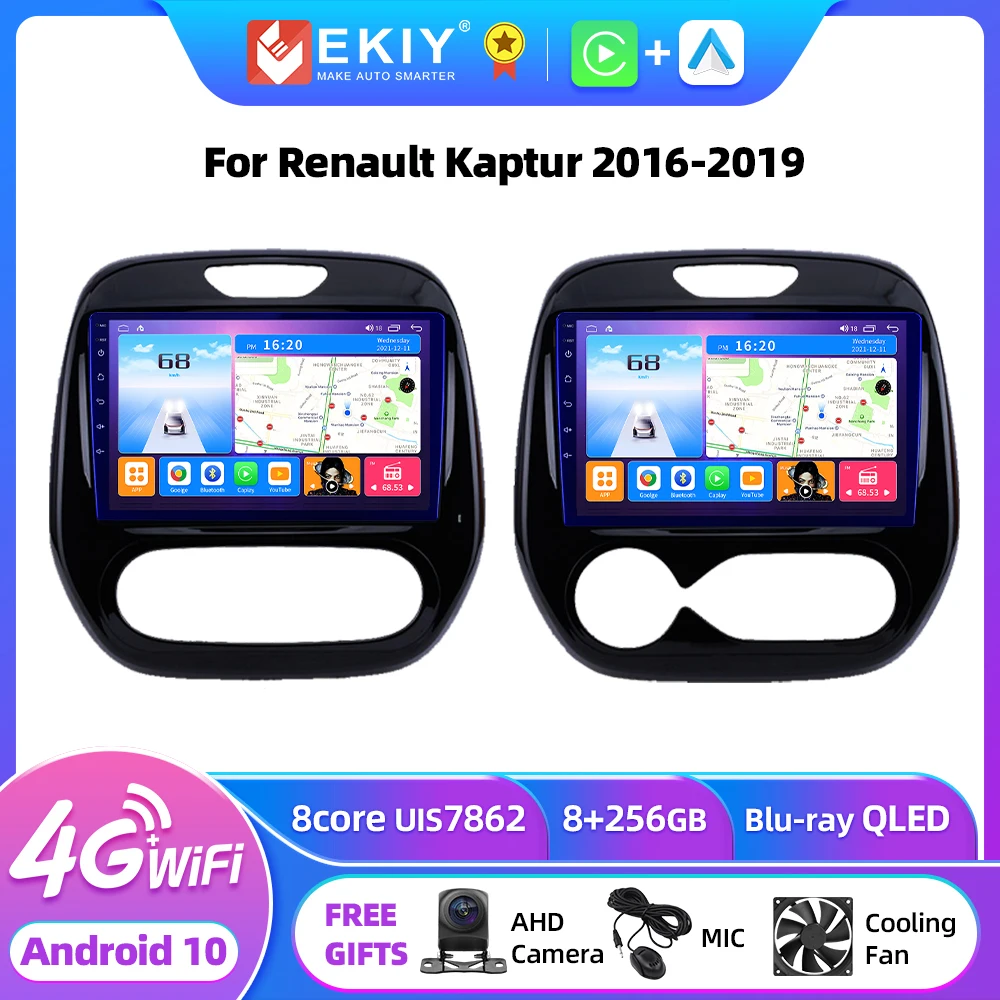 EKIY T7 Wireless CarPlay Android Auto Radio For Renault Captur Kaptur CLIO Samsung QM3 2011 - 2018 Car Multimedia GPS DVD Player