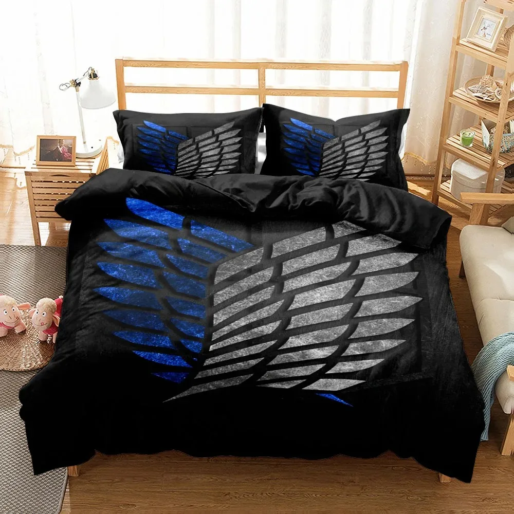 2026 Attack On Titan Duvet Cover 3D Exquisite Anime Cartoon Digital Print Bedding Set Comforter Bed Youth Home Decor Boys Gift