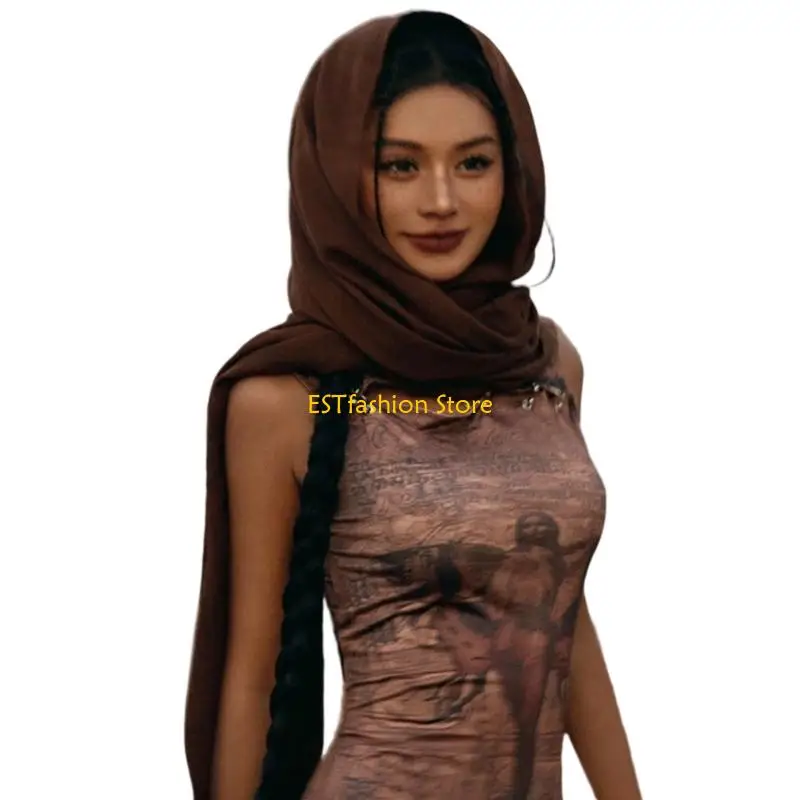 Y5GC Simple Color Scarf Wrap Multipurpose Clothing Layer Temperature Regulating Fabric For Daily Wear