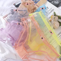 Sweet Japanese Women's Panties Girl Underwear Mesh Light Breathable Cute Student Transparent Sexy Temptation Ladies Briefs