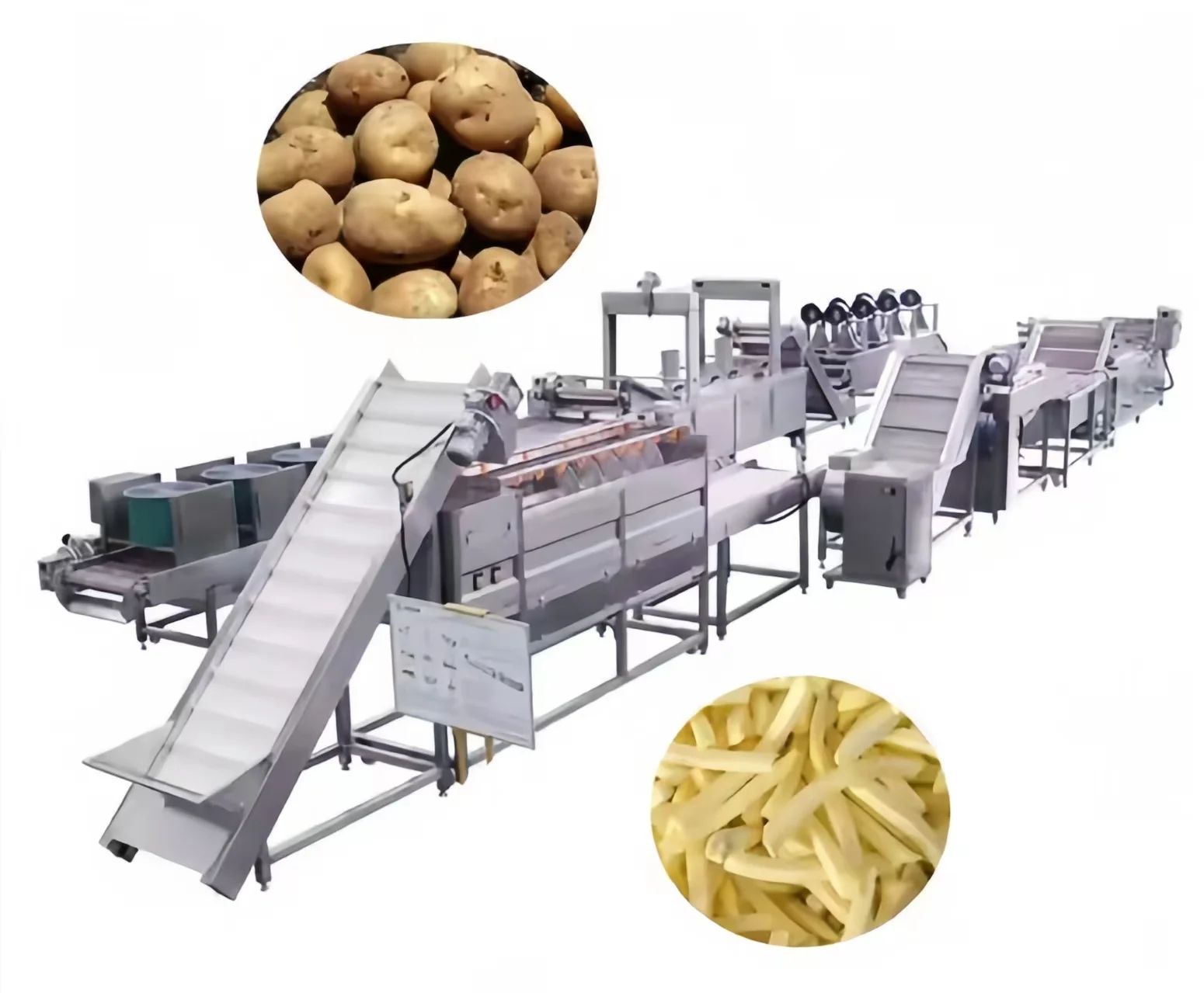 FOODLINE Full Automatic Fresh Potato Chips Production Line With Peeling Conveyor For Continuous Snack Manufacturing