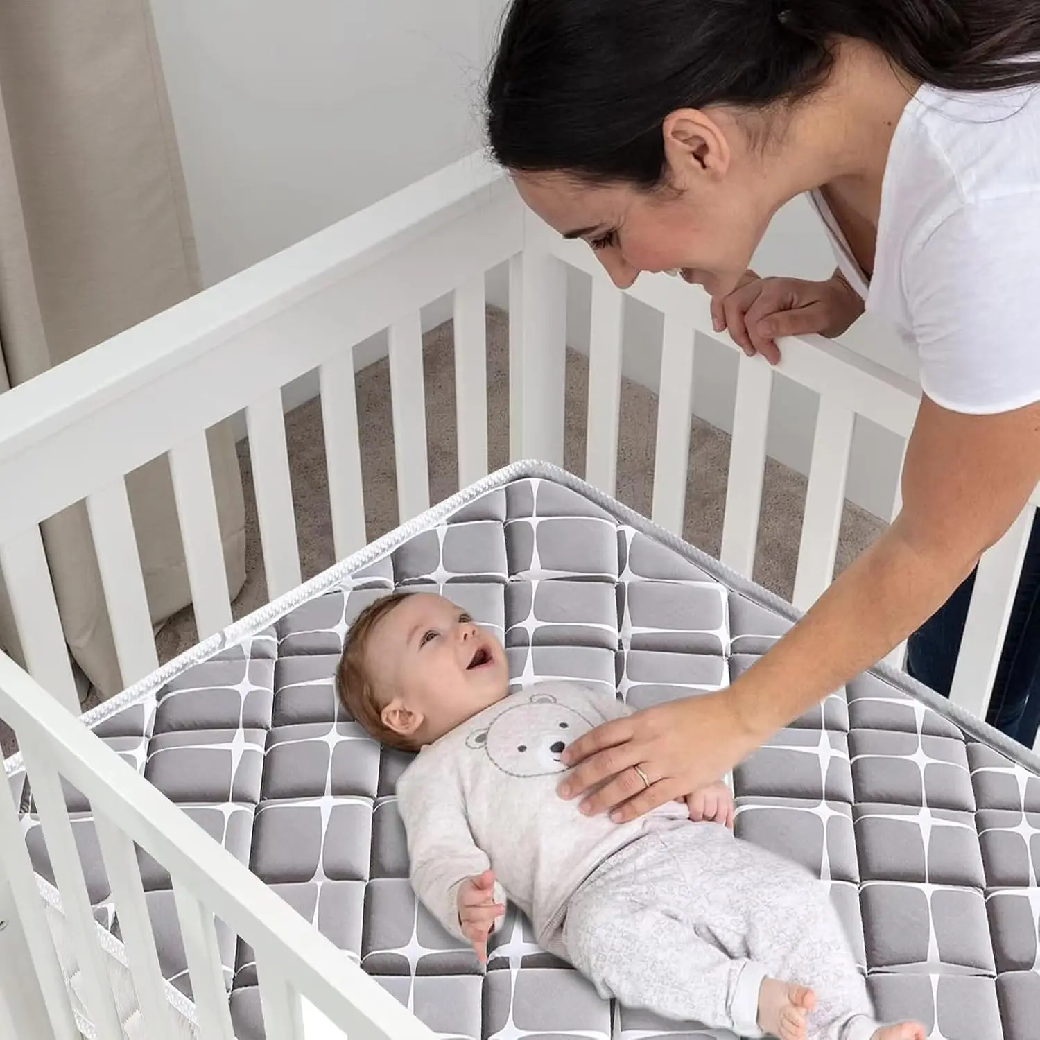 Dubbelzijdig Babywiegmatras En Peutermatras 52 "27.6" 5 "-Ademend Stevig Zacht Past Standaard Wiegjes En