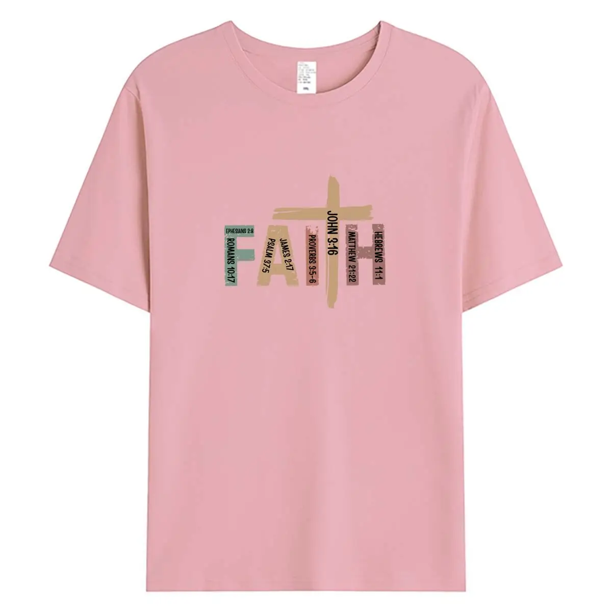 Camisetas de verano para mujer, Camiseta 100% de algodón, nueva camiseta gráfica de fe 2026, camiseta de manga corta para mujer, ropa para mujer, Tops de gran tamaño