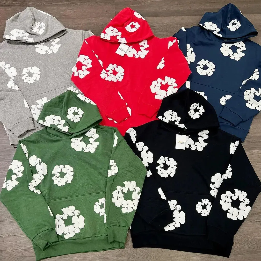 

Couple Clothes Hoodies Of Men Women Unisexy Streetwear Vintage Casual Pullover Sweatshirt Kapok Flower Pattern Y2k Trendy Hoody