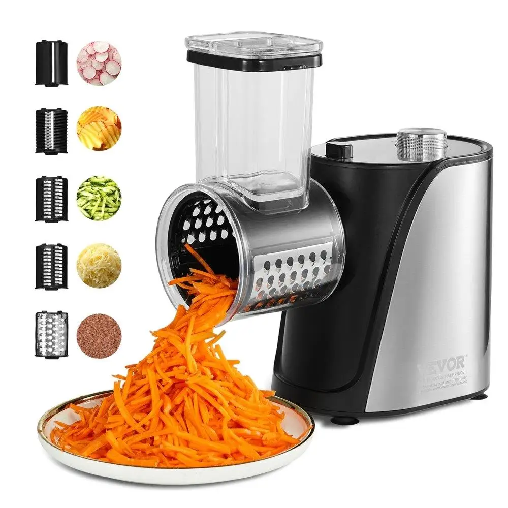 

Electric Cheese Grater Salad Maker 250W Vegetable Slicer Shredder Chopper for fruits and Cheeses Stainless Steel Cutter
