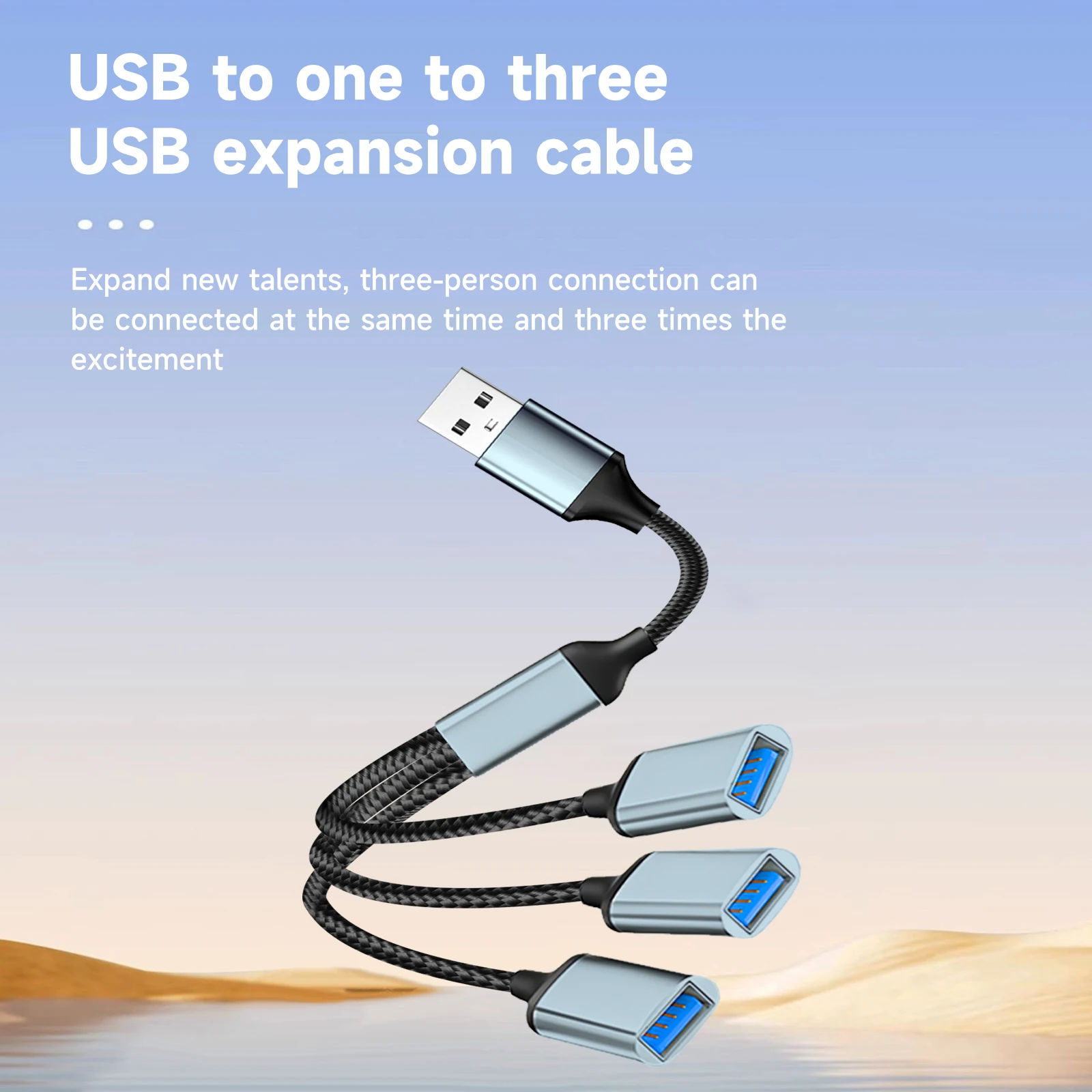 

1 Into 3 Out USB Expansion Hub, USB-A Splitter, Multi-USB Port Expansion Converter for Cars, PCs, Computers, Keyboards