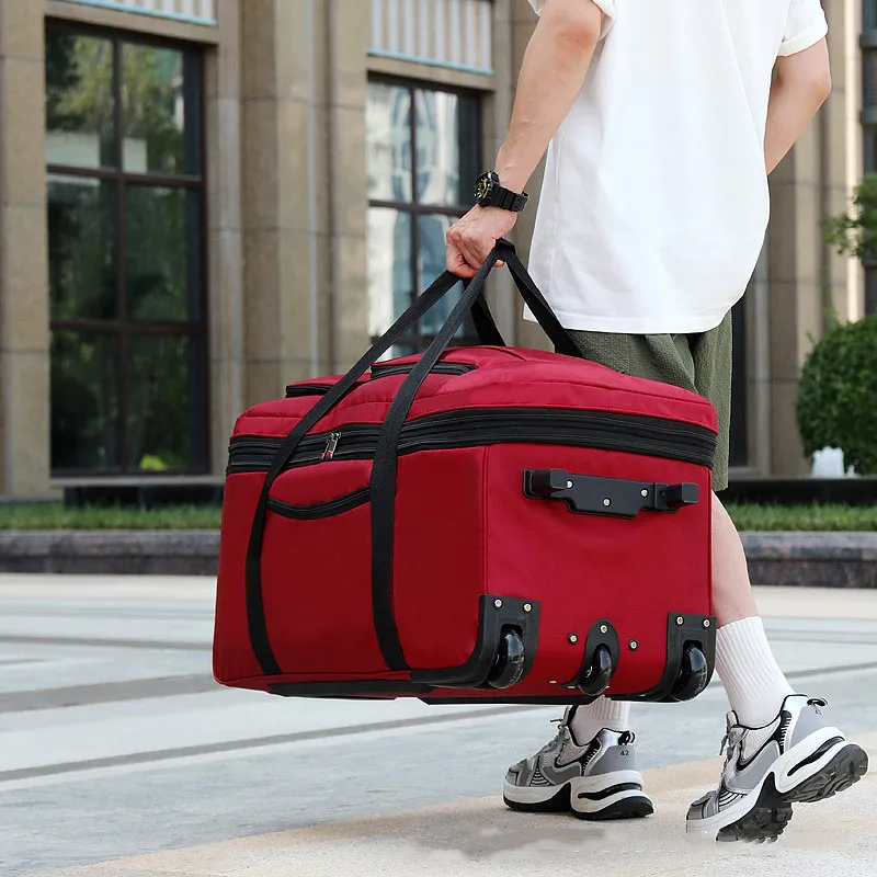 

Большая передвижная дорожная сумка Capaci, большая ручная сумка, ткань быка с креплением на колесиках, материал для мужчин и женщин, сумка для переезда