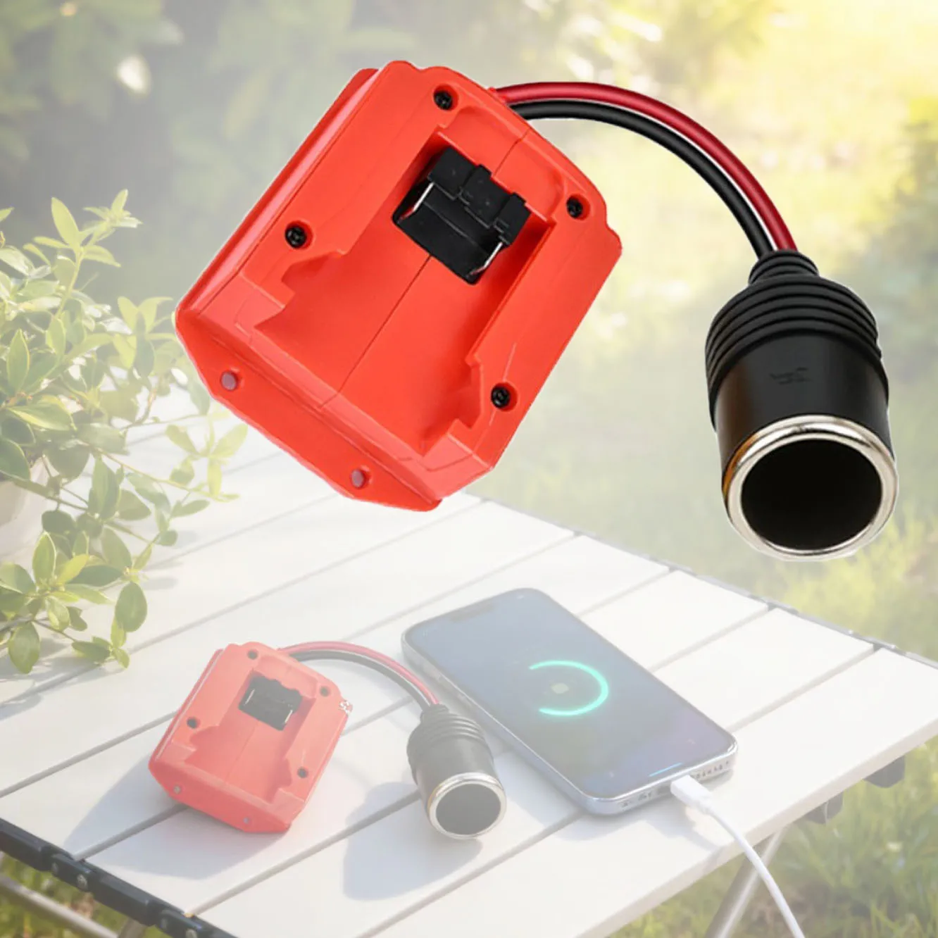 

Адаптер адаптера постоянного тока 18 В-20 В с интерфейсом розетки для автомобильного зарядного устройства Источник питания Красный Синий Желтый Опции