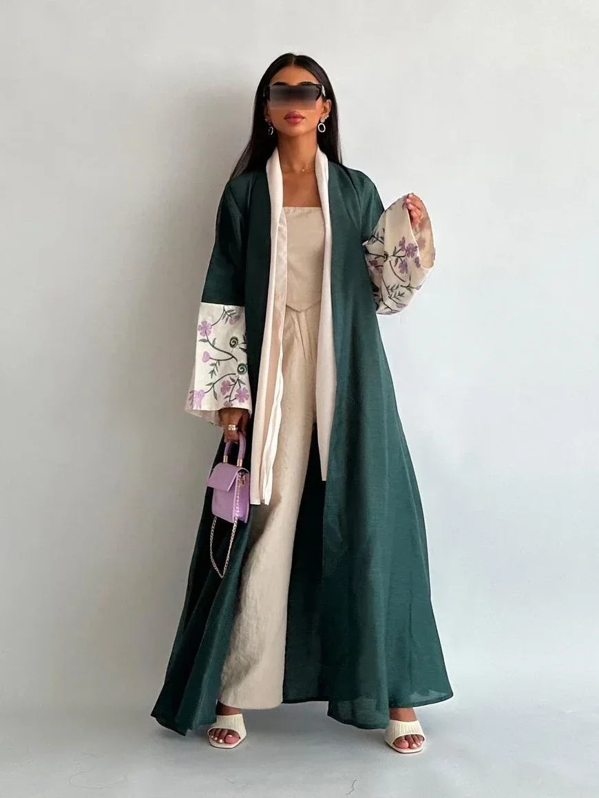 Eid muçulmano bordado abaya para mulheres jalabiya vestido de festa abayas marrocos dubai cardigan vestidos árabe longo robe ramadan kaftan