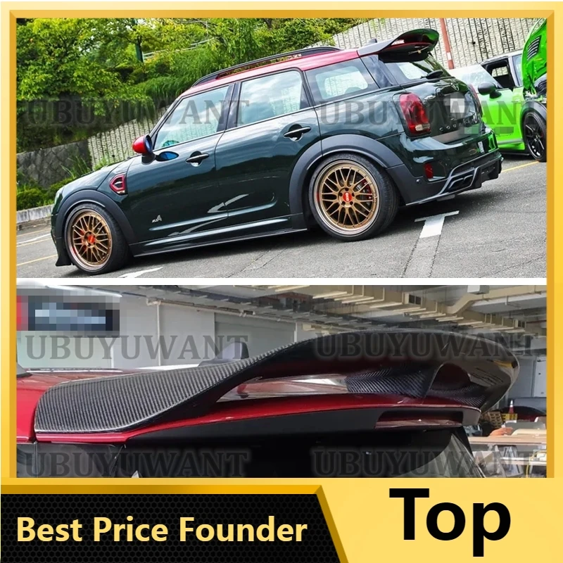 For MINI COUNTRYMAN F60 2017-2023  Carbon Fiber /Glossy Black Roof Spoiler  Rear Window Wing Body Kit Racing Accessories Trim