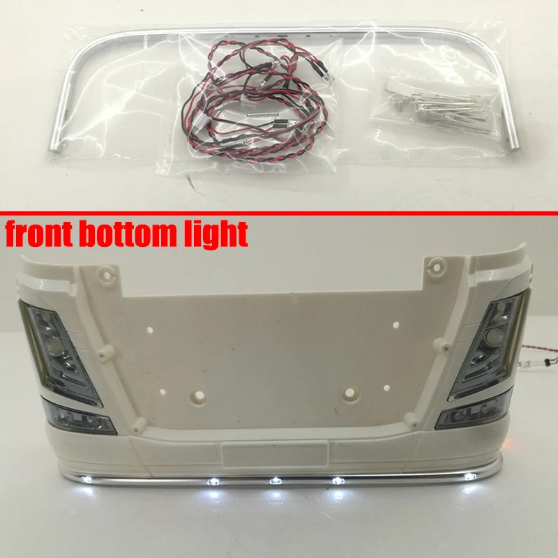 

Front Bottom Light Plus Modified LED Decorative Spotlight for 1/14 Tamiya RC Truck Trailer Tipper 56360 Volvo Car Accessories