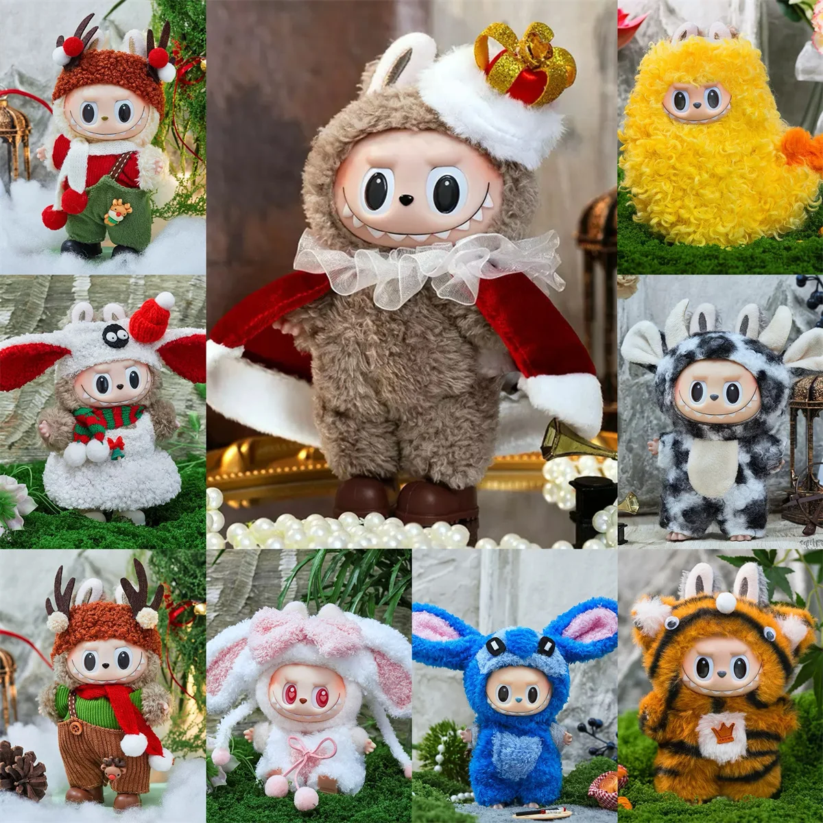 ملابس لـ Labubu Mart ملابس دمى لطيفة ملابس الصراصير ملابس الروبيان المقلي أزياء كرتونية بدلة إكسسوارات ذاتية الصنع