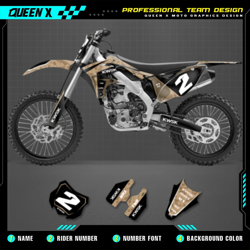 

Queen X MOTOR For KAWASAKI KXF250 KX250F 2013 2014 2015 2016 Motorcycle Graphics Background Decals Stickers Kit