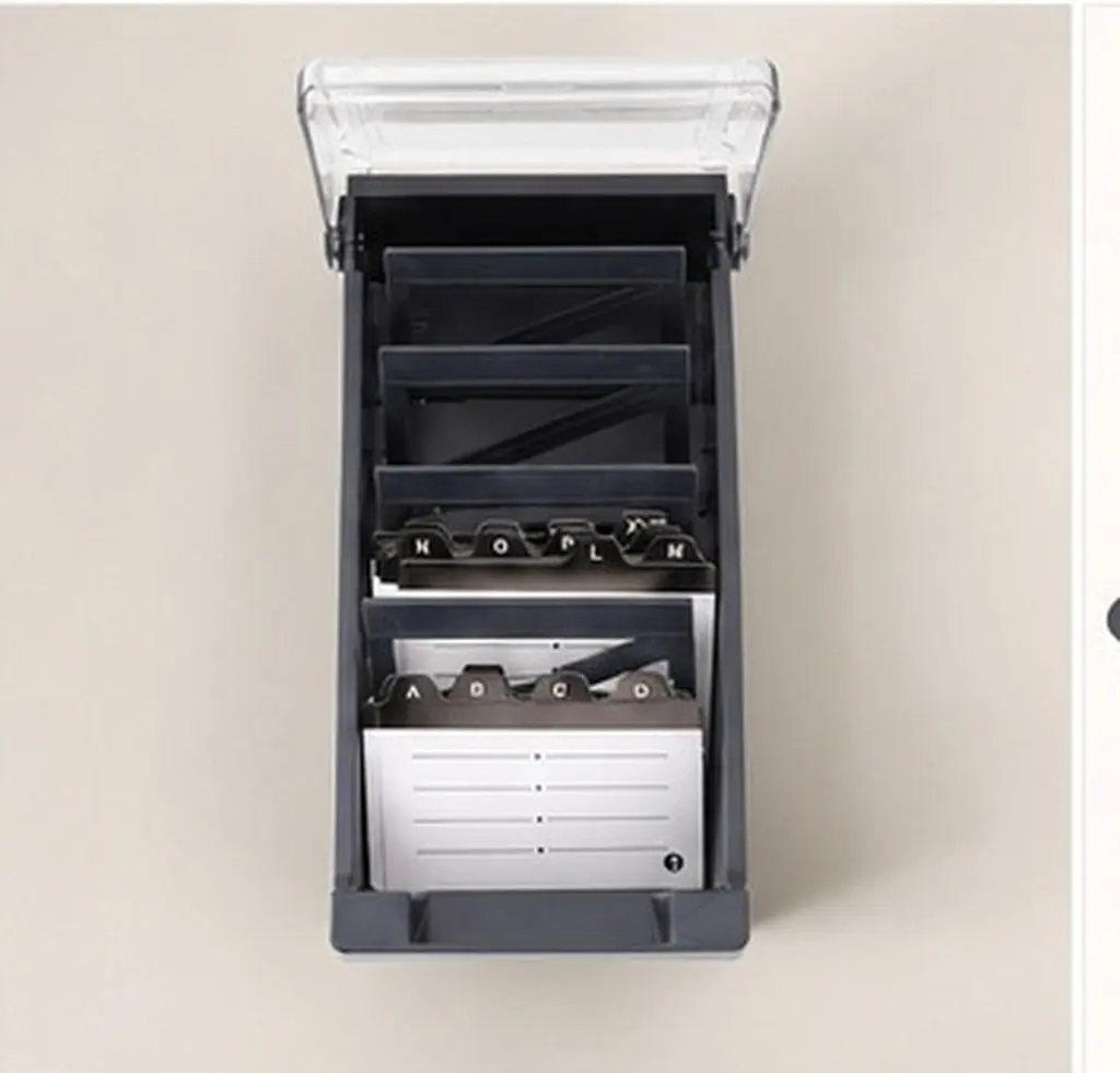 Smooth-Edged Index Card Holder Large Capacity Cards Organizer Box for Office Supplies Desktop Use Business School Home Card