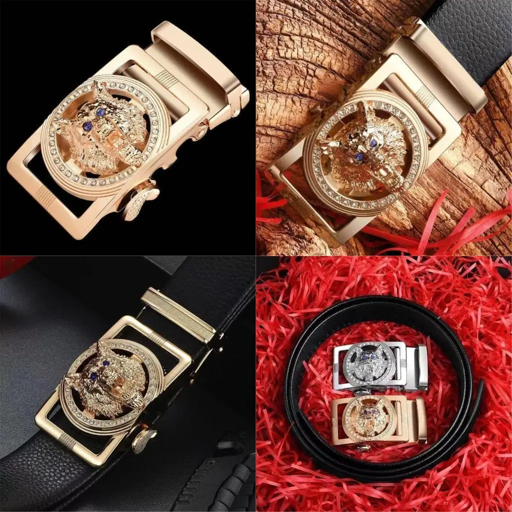 

39BB Wolf Buckle Belt Casual Outfits Belt Buckle Unique Wolf for Men Gift